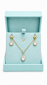 Conjunto gota cores semijoia
