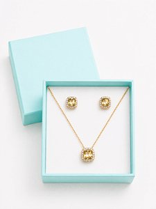 Conjunto amarelo semijoia