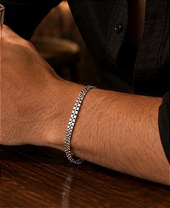 Pulseira Veneziana Dupla Aço 22cm
