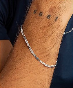 Pulseira Piastrini Prata 21cm