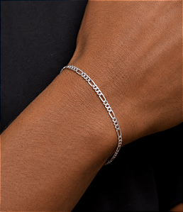Pulseira 3x1 Média Prata 21cm