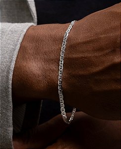 Pulseira Piastrini Fininha Prata 21cm