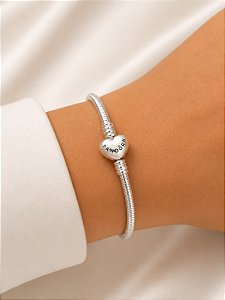 Pulseira Berloque Coração Prata 16cm