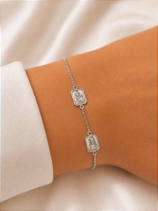 Pulseira Escapulário Prata 20,5cm