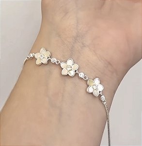 Pulseira 3 Flores Madrepérola
