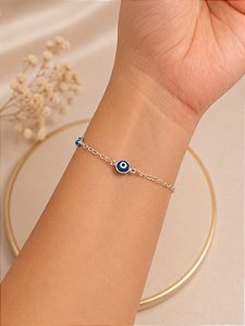 Pulseira Olho Grego Prata 19,5cm