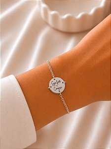 Pulseira Seja Forte em Prata 18cm