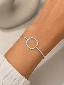 Pulseira Bracelete Quadrado Prata