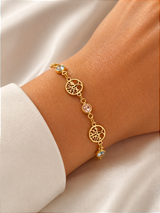 Pulseira Árvore da Vida Semijoia 26cm