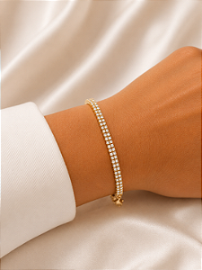 Pulseira Dupla Brilhante Semijoia 18cm