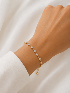 Pulseira Zircônia Semijoia 23cm