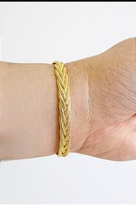Pulseira Trançada Semijoia 22,5cm