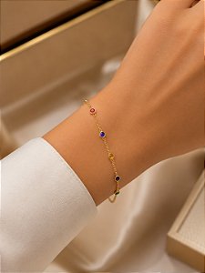 Pulseira Zircônia Collors Mista Semijoia 20cm