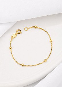 Pulseira Bolinhas Semijoia 18cm