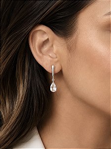 Brinco Pendurado Gota Prata