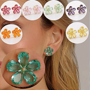 Brinco flor cores