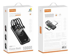 CARREGADOR PORTATIL 10.000MAH AGOLD BTE-17 (COM INDUCAO)