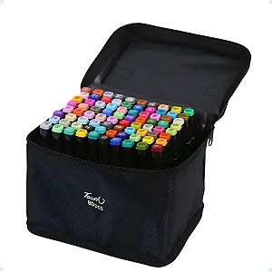 KIT CANETAS DE COLORIR PONTA DUPLA - 80 CORES