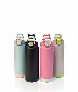 GARRAFA TERMICA 500ML 02 CORES C/ ALÇA E ABERTURA AUTOMATICA BMAX BM-P1789