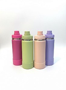 GARRAFA TERMICA 600ML COM ALÇA E PROTEÇÃO BMAX BM-P1794