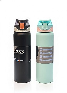 GARRAFA TERMICA 820ML 02 CORES C/ ABERTURA AUTOMATICA BMAX B-P1506