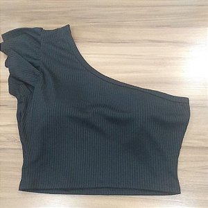 Cropped /Blusa Feminina ombro nu com Bojo