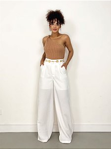 Calça Feminina Linho Pantalona Gislene Ref. 1302