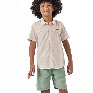 CAMISA MC E BERMUDA BEGE CLARO