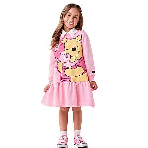 VESTIDO MOLETON POOH ROSA BIMBI
