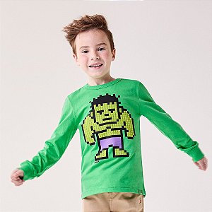 T-SHIRT MANGA LONGA HULK VERDE BIMBI