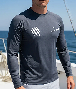 Camiseta Lycra UV Manga Longa XFloat - Cinza