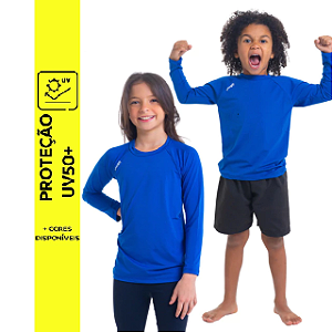 Camiseta Infantil Manga Longa com Proteção UV - Poliéster
