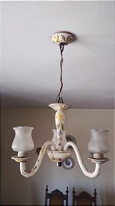 Lustre Pingente Antigo em Porcelana Europeia