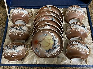 Conjunto de 6 Xícaras Casca de Ovo em Porcelana Japonesa Cafezinho