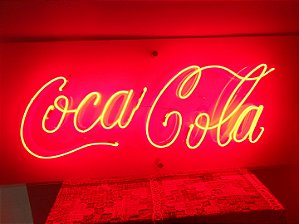 Antigo Logo Original Coca Cola em Neon