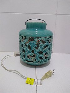 Lanterna de Vela em Porcelana Transformado em Abajur