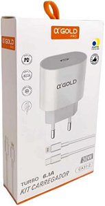 Kit Carregador Turbo Iphone A’Gold Pro 6.1A C/IOS