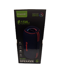 Caixa de Som Ecopower 30W Preto e Laranja