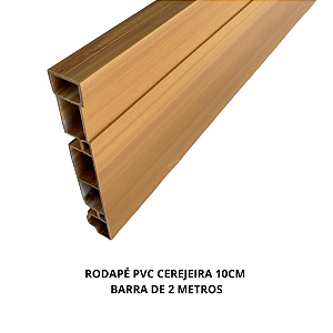 Rodapé de Pvc 10cm Barra de 2 Metros Real Pvc - Cerejeira