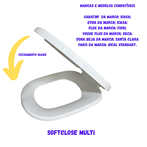 Assento Sanitário Soft Close Sabatini/vogue Plus/paris/flox