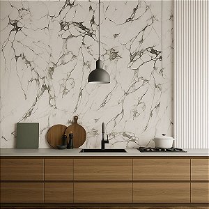 Papel de Parede Adesivo Autocolante 5m - Mármore Branco