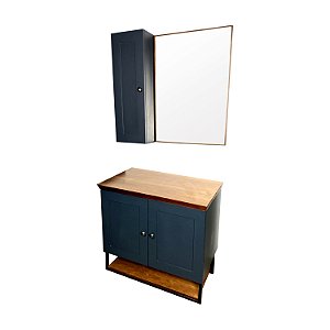 Gabinete Nordic Petroleo 80cm Mazzu C/ Espelho Sem Cuba