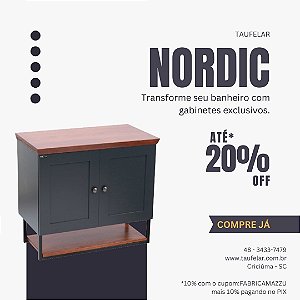 Gabinete Banheiro Nordic 80cm Parte Baixo Sem Cuba - Petroleo