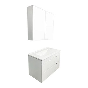 Gabinete para Banheiro Jazz 80cm Mazzu Completo - Branco