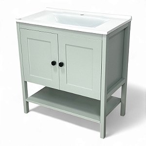 Gabinete para Banheiro Hudson 2 Portas 80cm com Pia - Aqcua