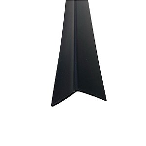Cantoneira de Parede Perfil em V 2,5cm Barra 1 Metro - Preto