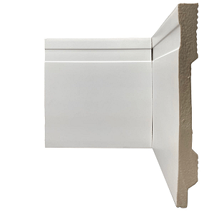 Rodapé de Poliestireno 15cm Barra 2 Metros Liga - Branco