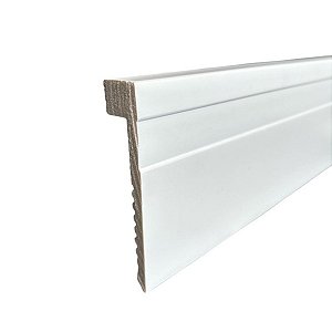 Rodapé de Poliestireno Sobrepor 10cm Barra 2 Metros - Branco