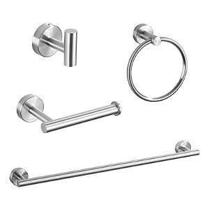 Kit Acessórios de Banheiro 4 Peças Inox 304 B1011 - Fosco