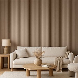 Papel de Parede Adesivo Autocolante 5m - Ripado Claro